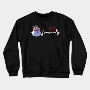 Heartbeat Christmas Snowman Face Warming Up Heart Frequency Crewneck Sweatshirt